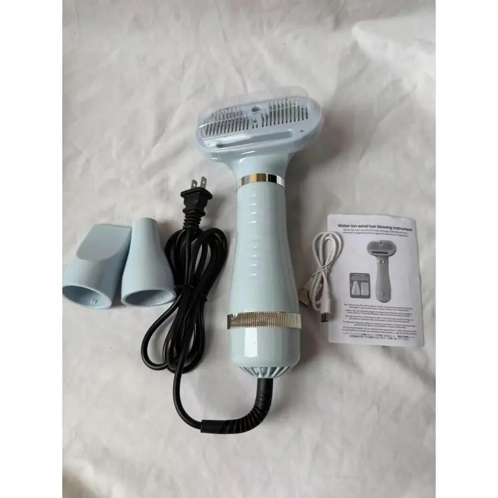 4-in-1 Pet Grooming Dryer Brush Water Ion Dog Cat Hair Dryer Comb Kit